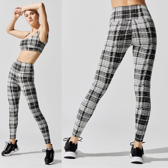 ONA by Yoon High Rise Pull On Plaid Print Athletic Leggings Workout Pant Size XS - Picture 10 of 11